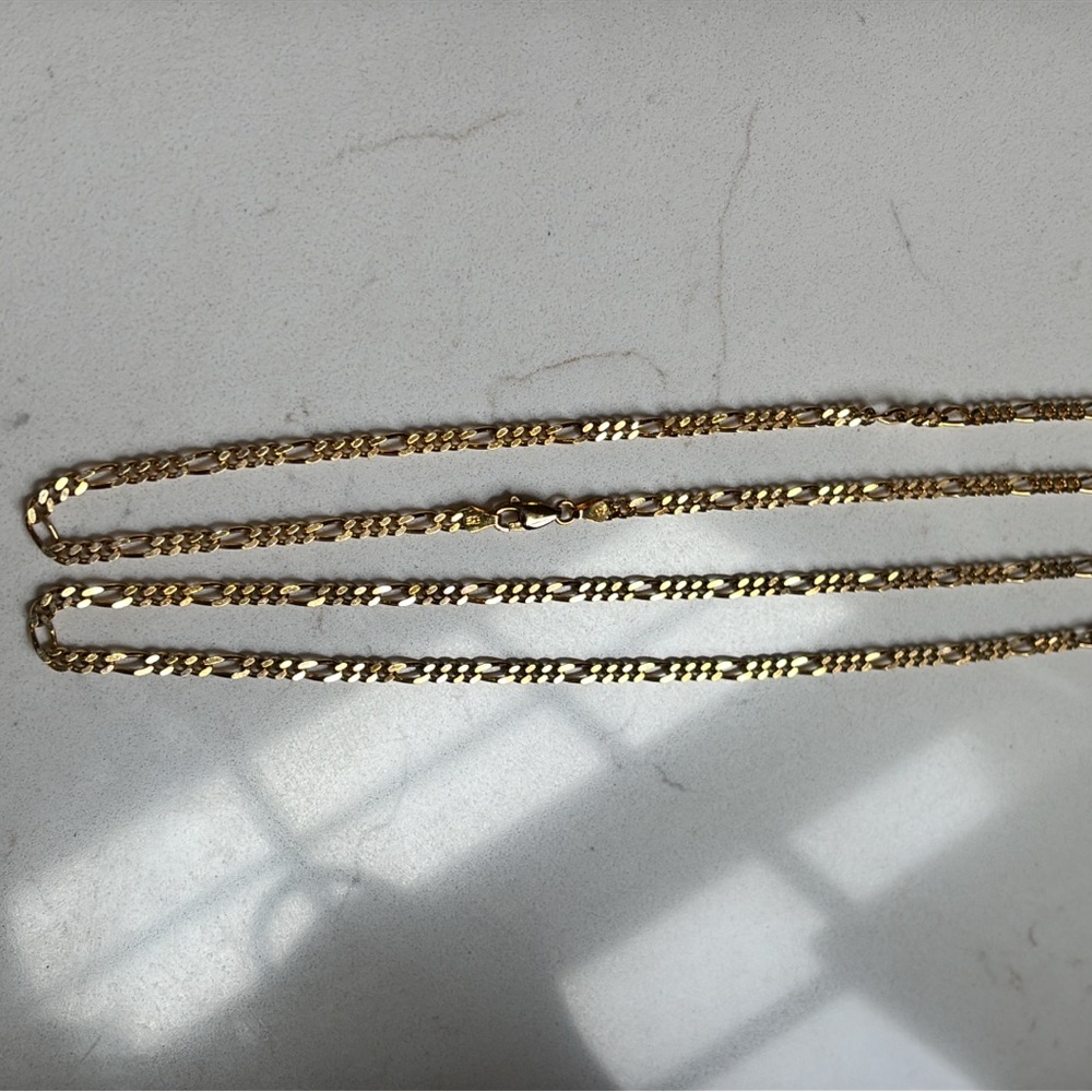 Gold Over Solid Sterling Silver Figaro Necklace - image 6